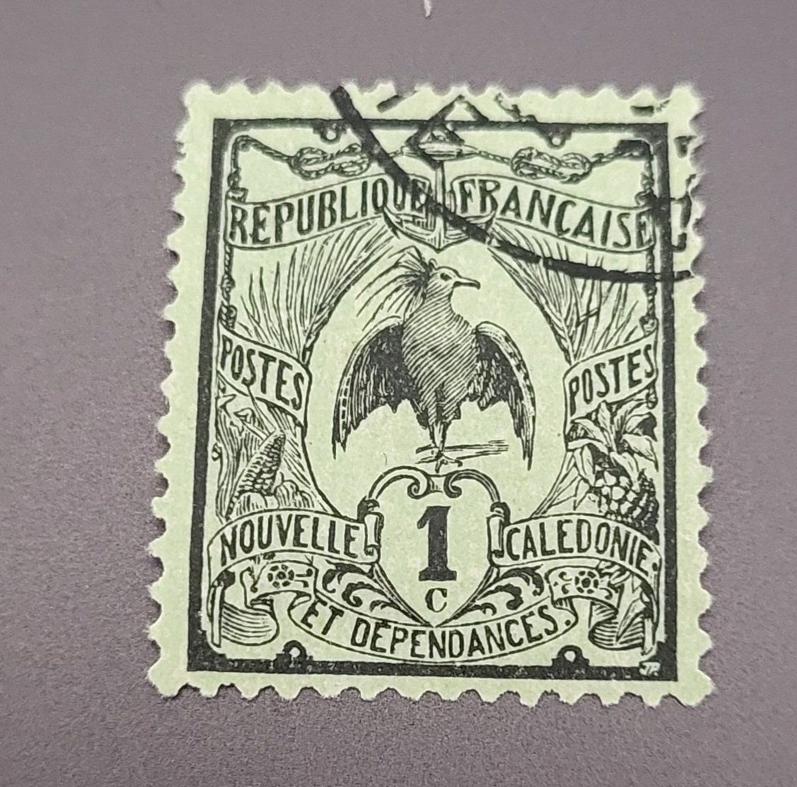 Tutti i francobolli: Neukaledonien 1905 Vogel alte briefmarke – Usato da St Gallen venduto da Stampsalshobby