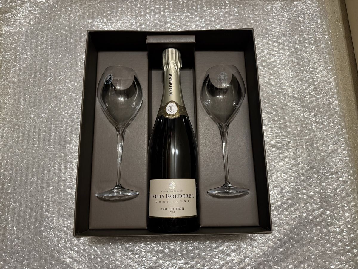 Apparecchiature e tecnologia a gas: Louis Roederer Champagne Collection mit 2 Glässern neu – Nuovo e nell'imballaggio originale da Volketswil venduto da cinicini