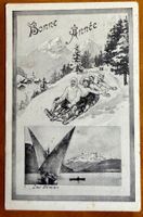 Léman - Barque & Lugeurs Bonne année 1910