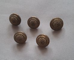 5 Stück edle Glasknöpfe, 14 mm.
