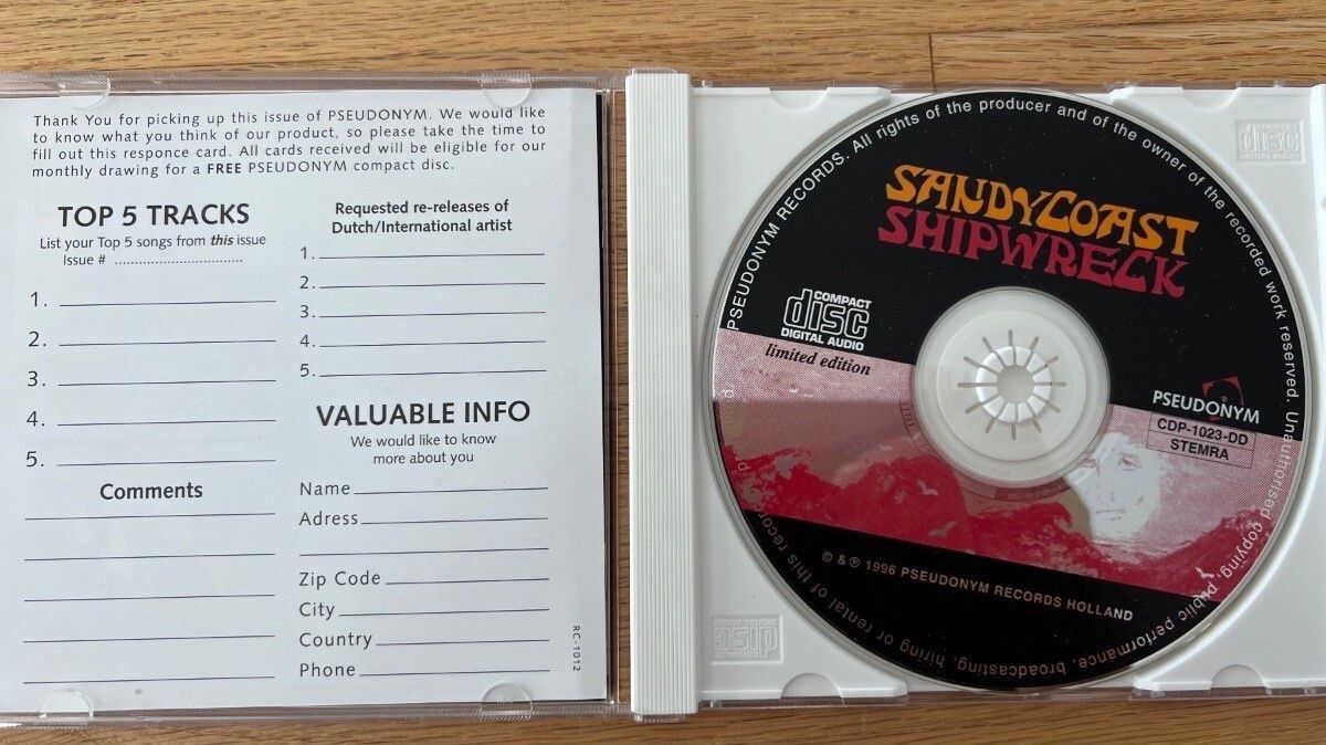 CD: Sandy Coast - Shipwreckl / CD - 1. NL-Press. 1996 on CD TOP – Usato da Gais venduto da soundcave57 2