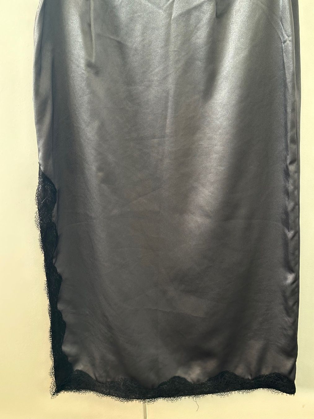 Gonne: Grey skirt with black lace, side opening,size S – Usato da Lausanne venduto da kuroneko86 2