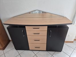 Sideboard schwarz braun mit Spiegel guter Zustand