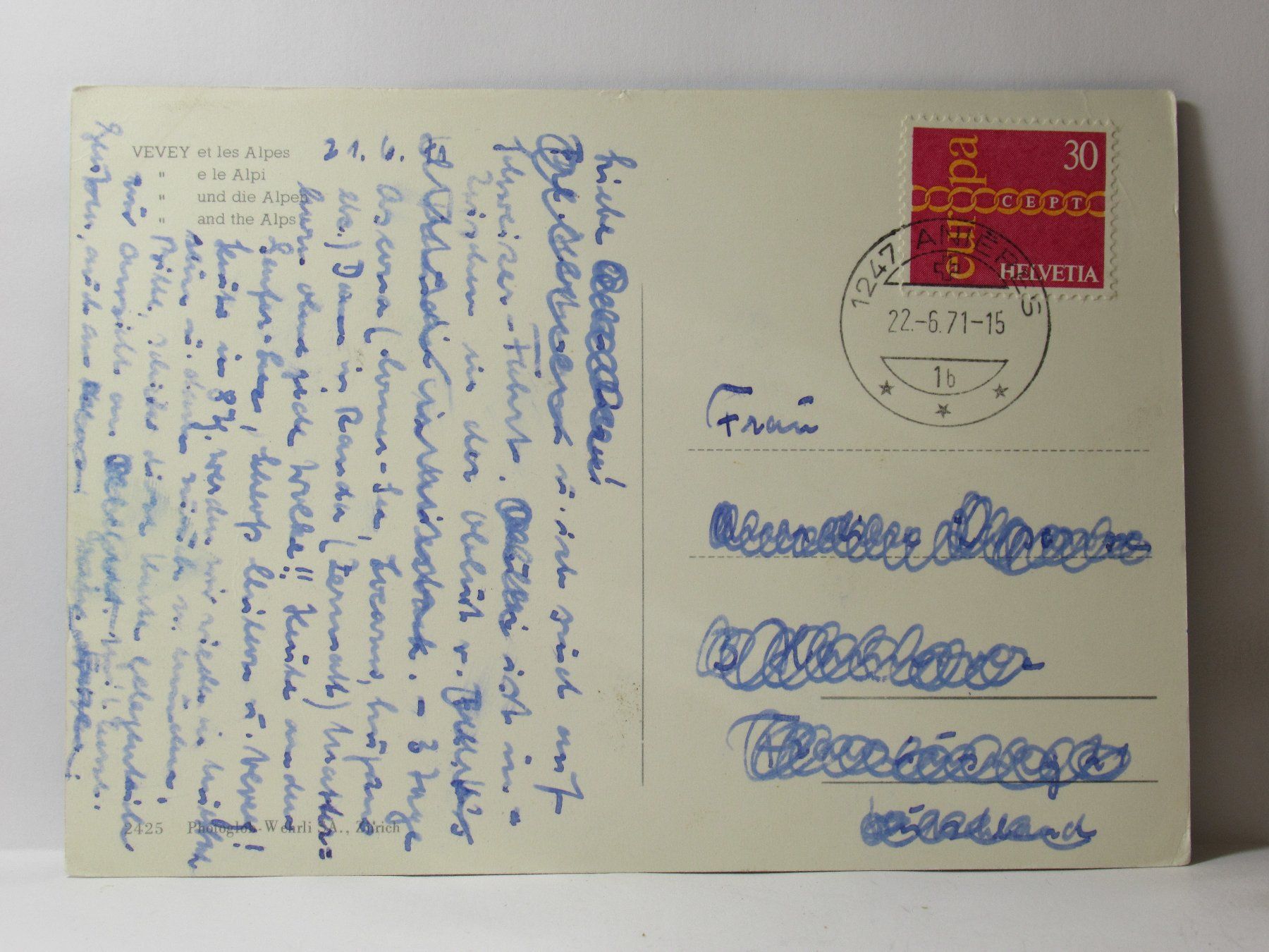 Ansichtskarten: Vevey 1971 – Gebraucht aus Grenchen von Bluemchen1900 1