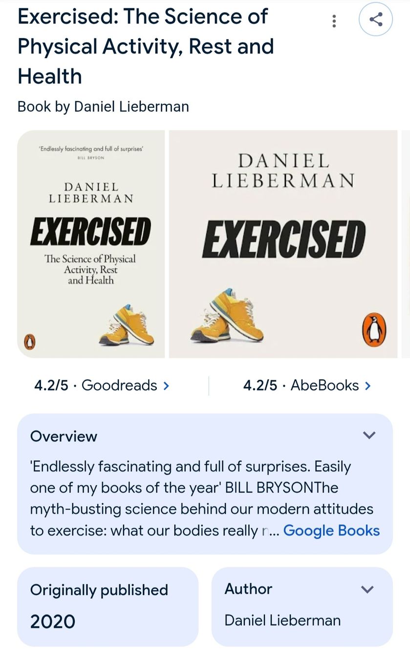 Libri: Exercised. Book in English. Author: Daniel Lieberman – Usato da Zermatt venduto da MrsMrRabbit 2