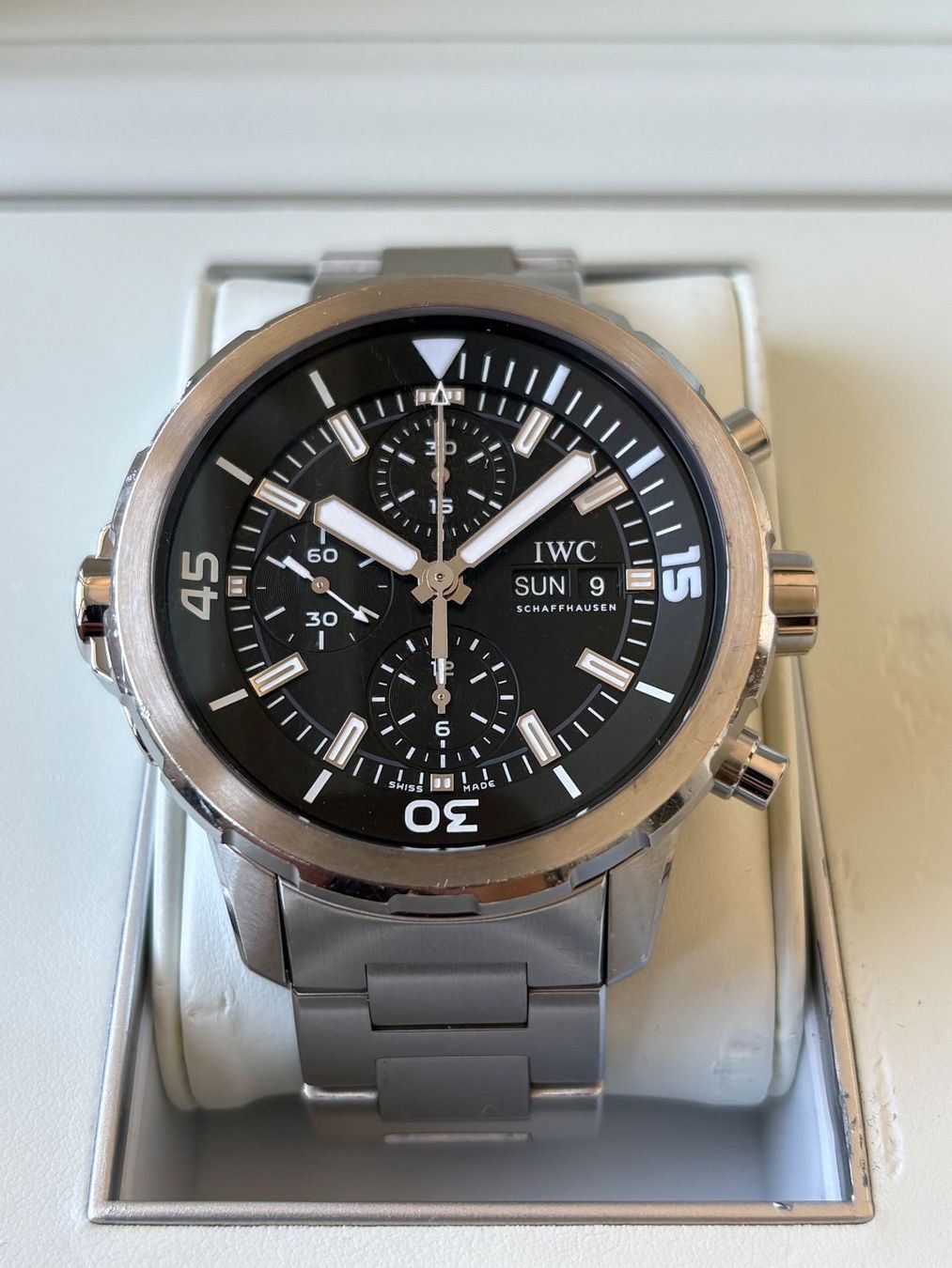 IWC Uhren: IWC Aquatimer Chronograph 44 Fullset IW376804 – Gebraucht aus Birsfelden von Mynos