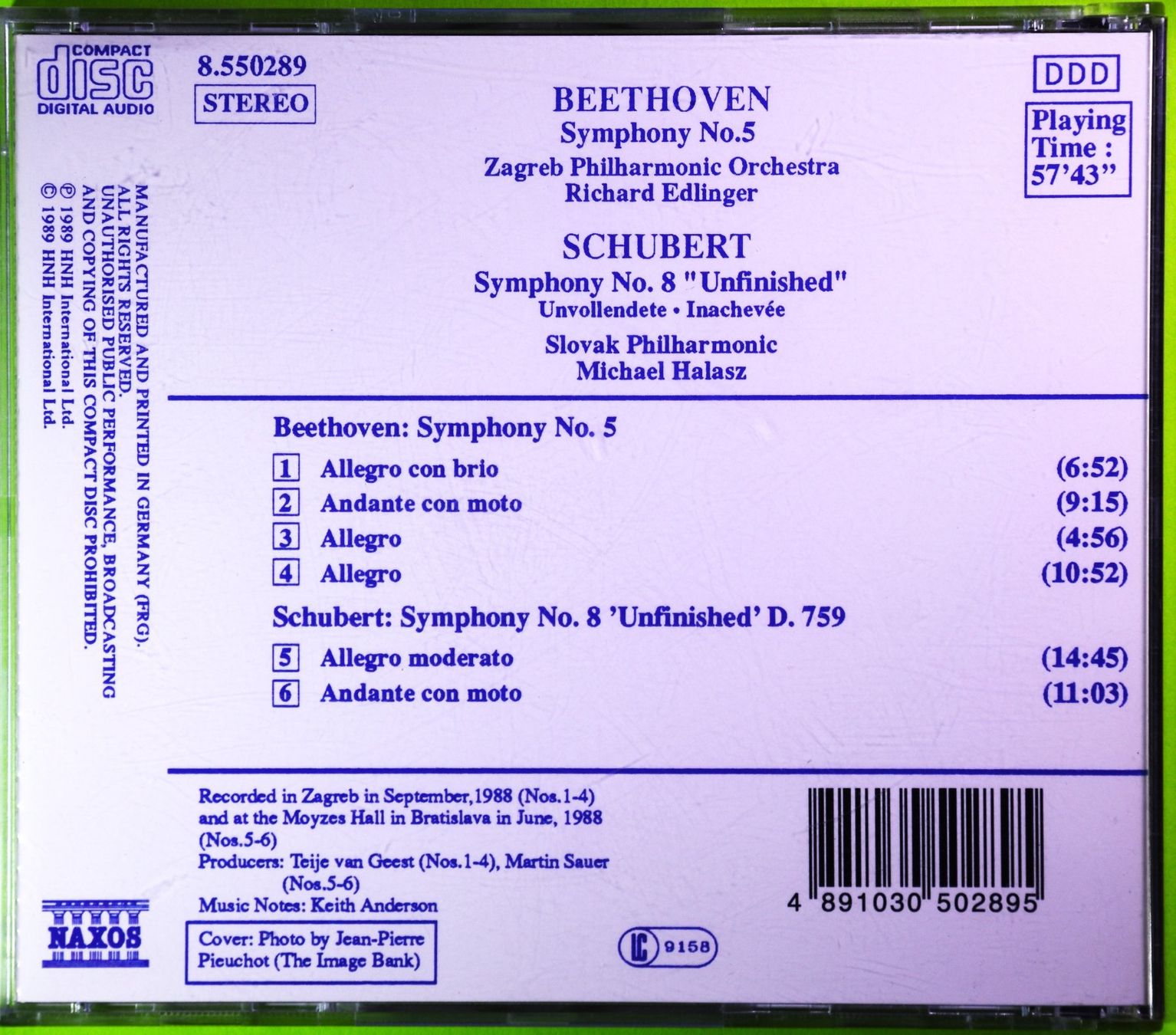 CD: BEETHOVEN - SYMPHONY NO 5 / SCHUBERT - SYMPHONY NO 8 – Nuovo (secondo la descrizione) da Luzern venduto da piro12 1