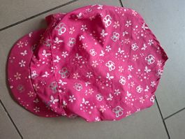 Mädchen Sommermütze pink mit Blumenmuster Gr 4-6 Jahre