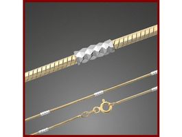 45cm Collier 1.1mm vergoldet Silber 925 bicolor