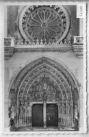 Cathedrale de Fribourg - Porche et rose