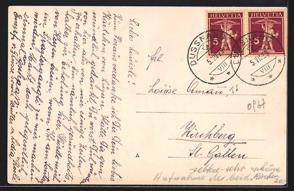 Cartoline postali: Dussnang, Zwei Kirchen aus der Vogelscha – Usato da Berlin venduto da bartko-reher 1