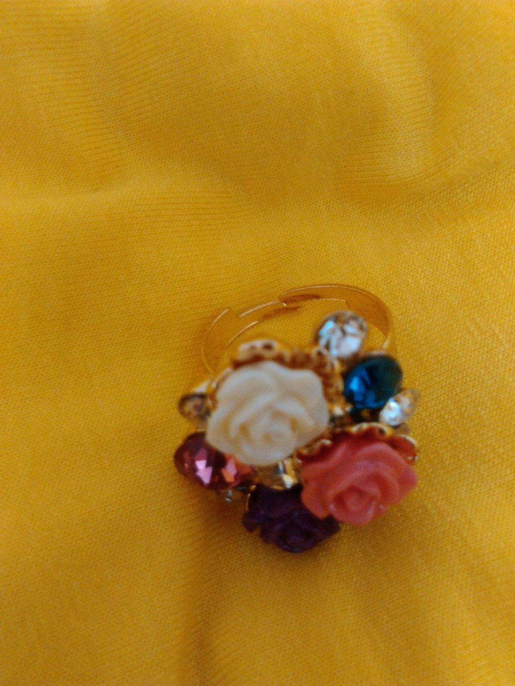 Bagues: ring modeschmuck mit keramik  blumen – Neuf (Voir description) à Basel par bijoutrie_4 5
