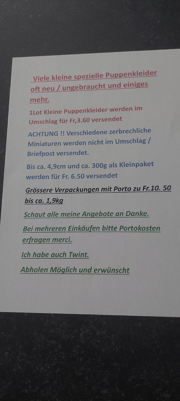Bambole: Puppenkleidchen – Usato da Muri AG venduto da nindo1 1