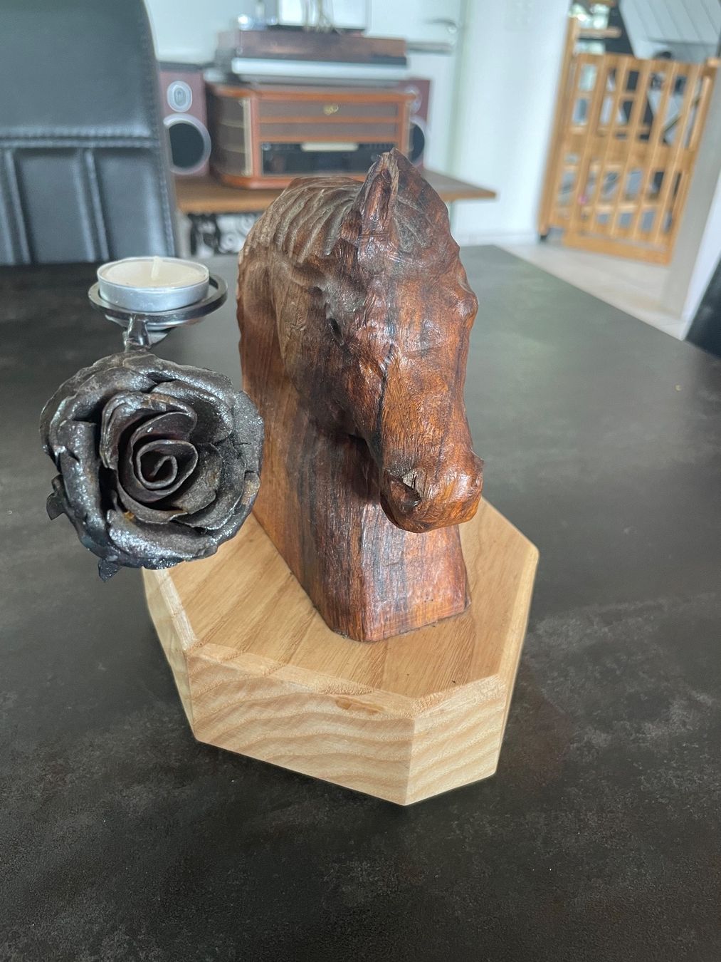 Portacandele: Bougeoir Art Déco Cheval Rose – Usato da Vallamand venduto da Bricbracbroc82 1