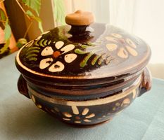 Vintage Servierschale mit Deckel, Keramik