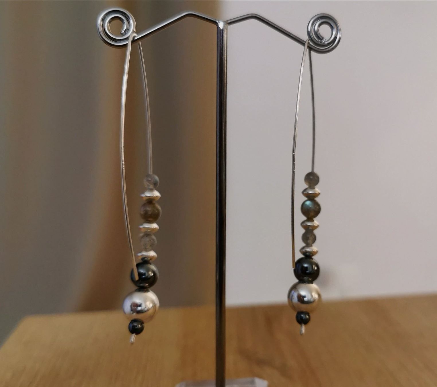 Ohrringe & -stecker: Boucles d'oreilles Ag 925 et Labradorite – Neu und originalverpackt aus Veyrier von Leilazizou 6