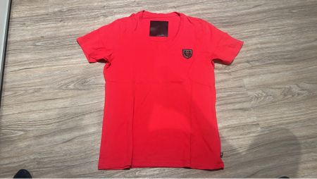 Herren Philipp Plein T-Shirt Rot mit Grösse L 