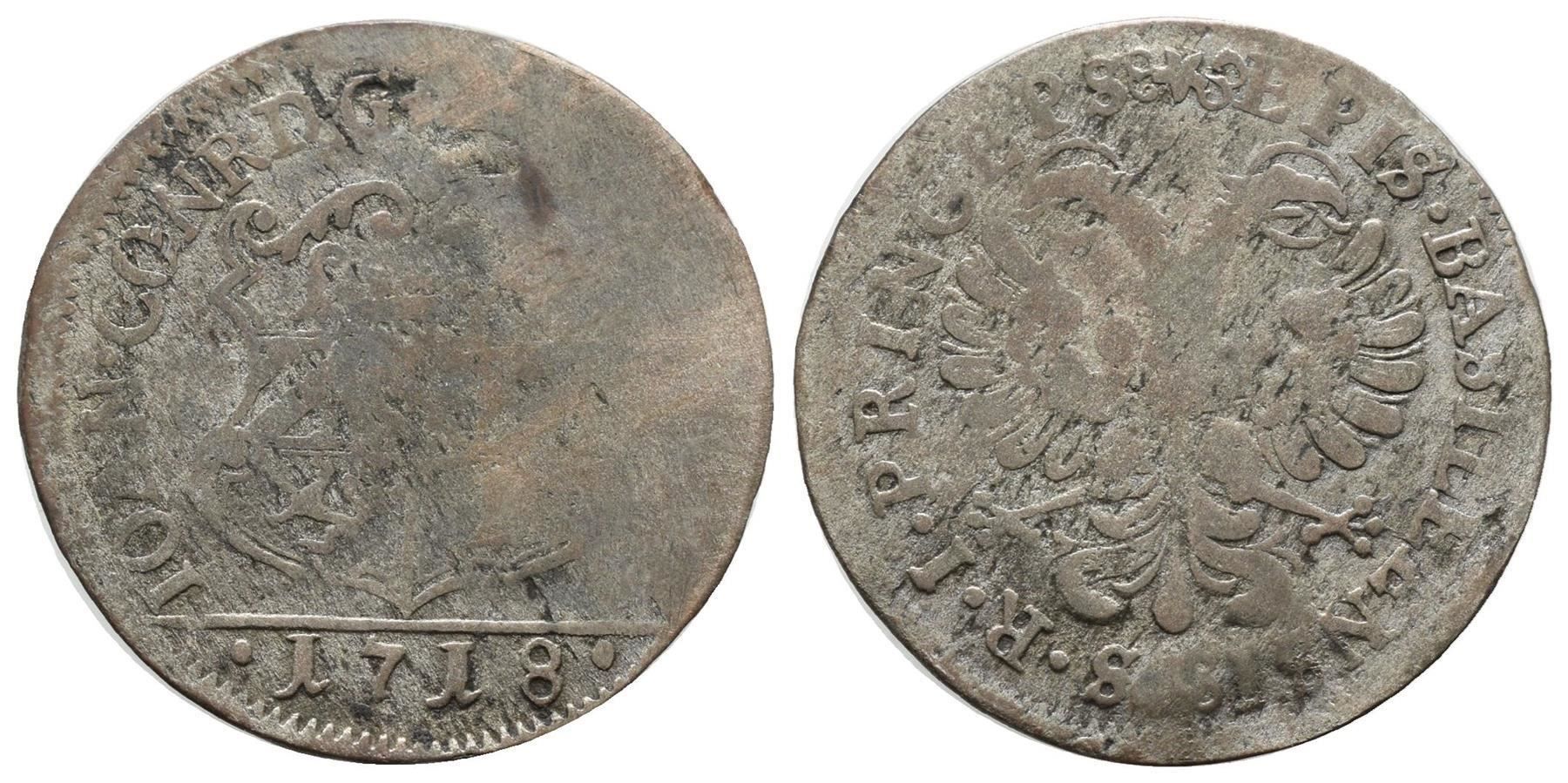 Tutti le monete: Basel Bistum Batzen 1718  /3731 – Usato da Trimbach venduto da Solothurn1