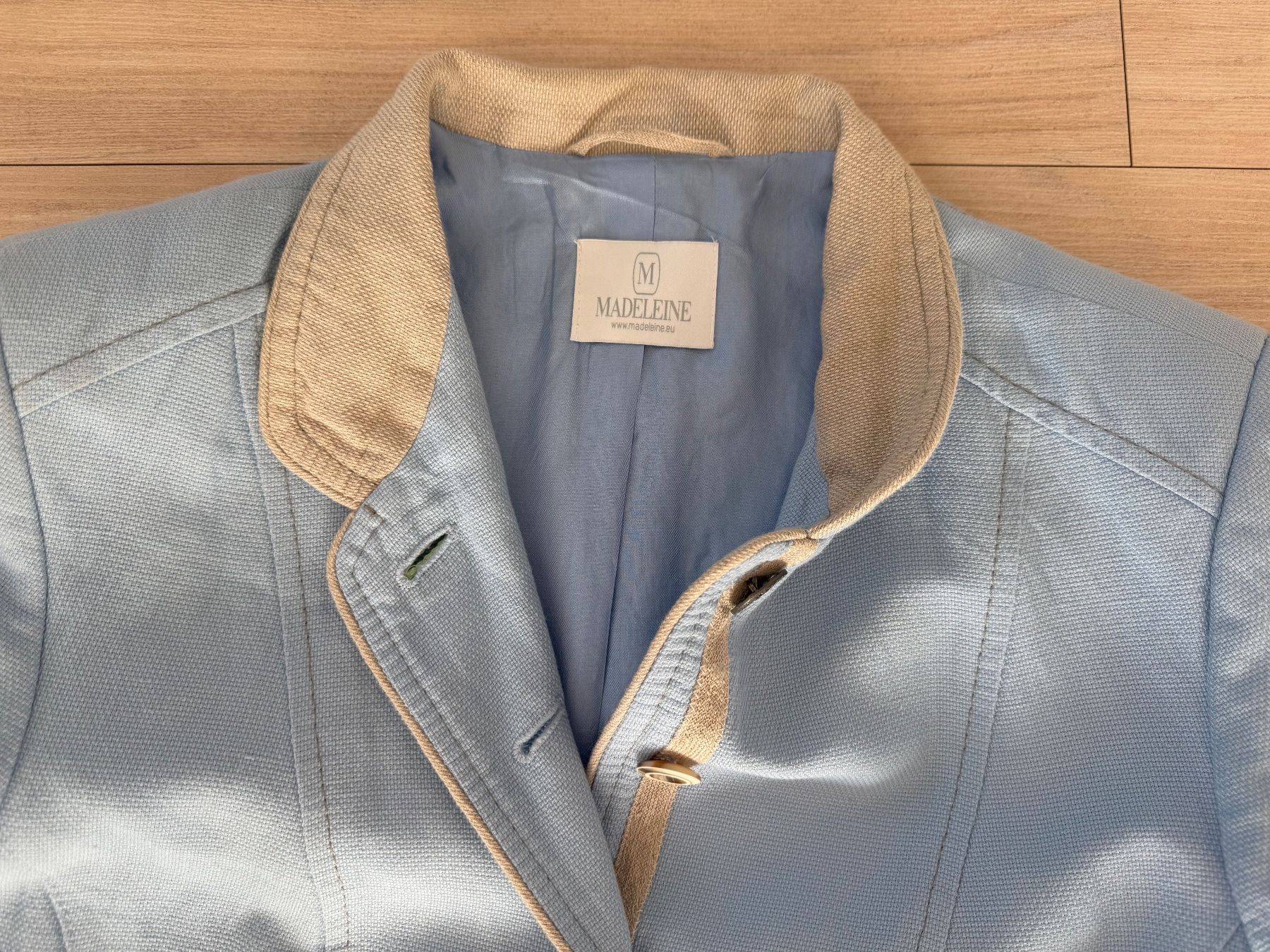 Madeleine Giacche: Madeleine Long-Blazer Gr.40 hellblau / Leinen Baumwolle – Usato da Zollikon venduto da dorean 4
