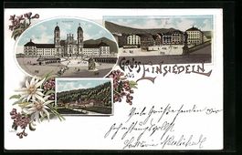 Litho Einsiedeln, Kloster, Hauptplatz, F