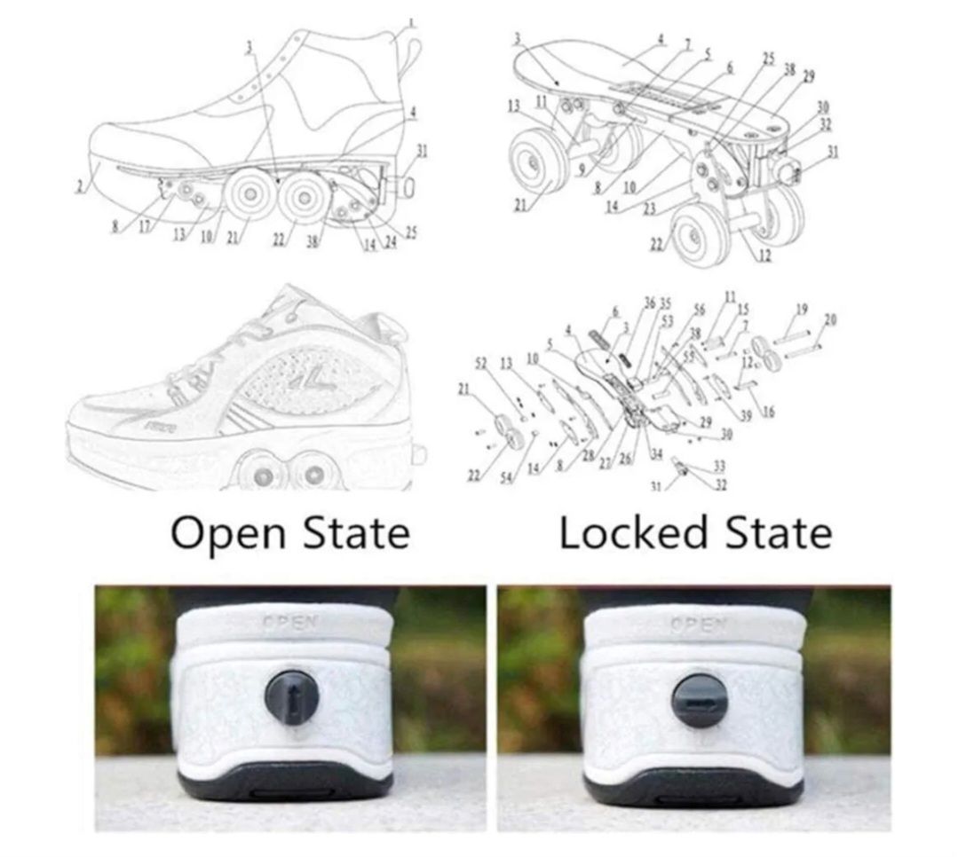 Scarpe per ragazzi: Rollschuh Roller Skates 2in1 Schuhe mit Roller – Nuovo (secondo la descrizione) da Frauenfeld venduto da Manu805 7
