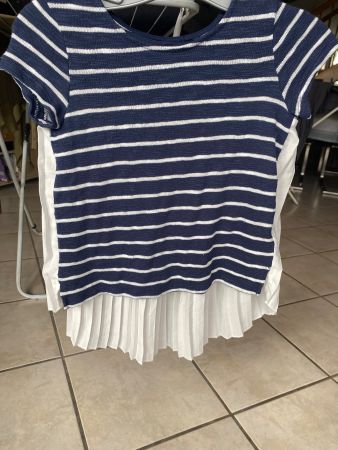 Casaque 134 rayé bleu marin blanc