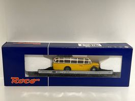 Roco 66683 SBB Rungenwagen beldaden mit Saurer Postbus H0