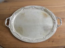 Silber Servierplatte mit Griffen