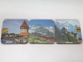 6x Vintage Untersetzer Schweiz unbenutzt neu