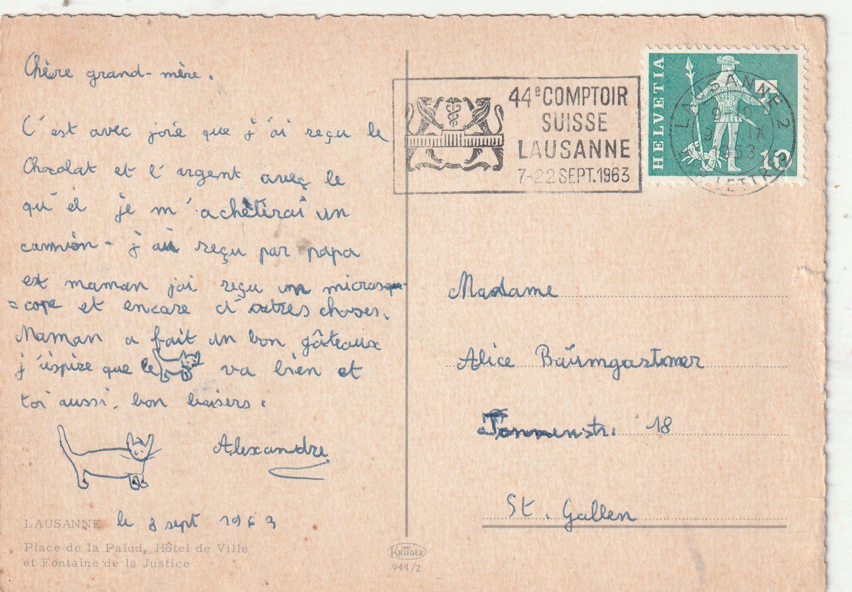 Cartoline postali: Lausanne Mrkt – Usato da Lumbrein venduto da made02 1