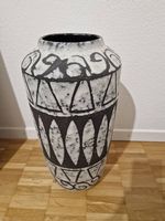 Keramik Bodenvase Boho Vase Ethno Muster Braun Weiss Grau