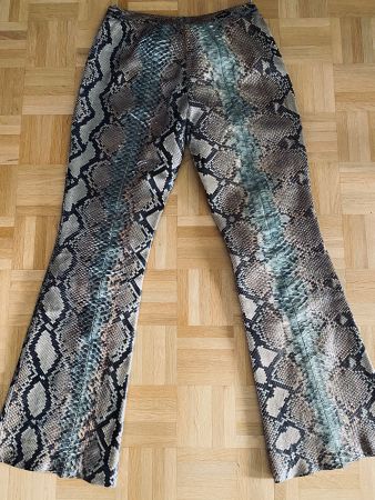 GUCCI PYTHON LEATHER FLARED PANTS SIZE 42 COLLECTORS PIECE