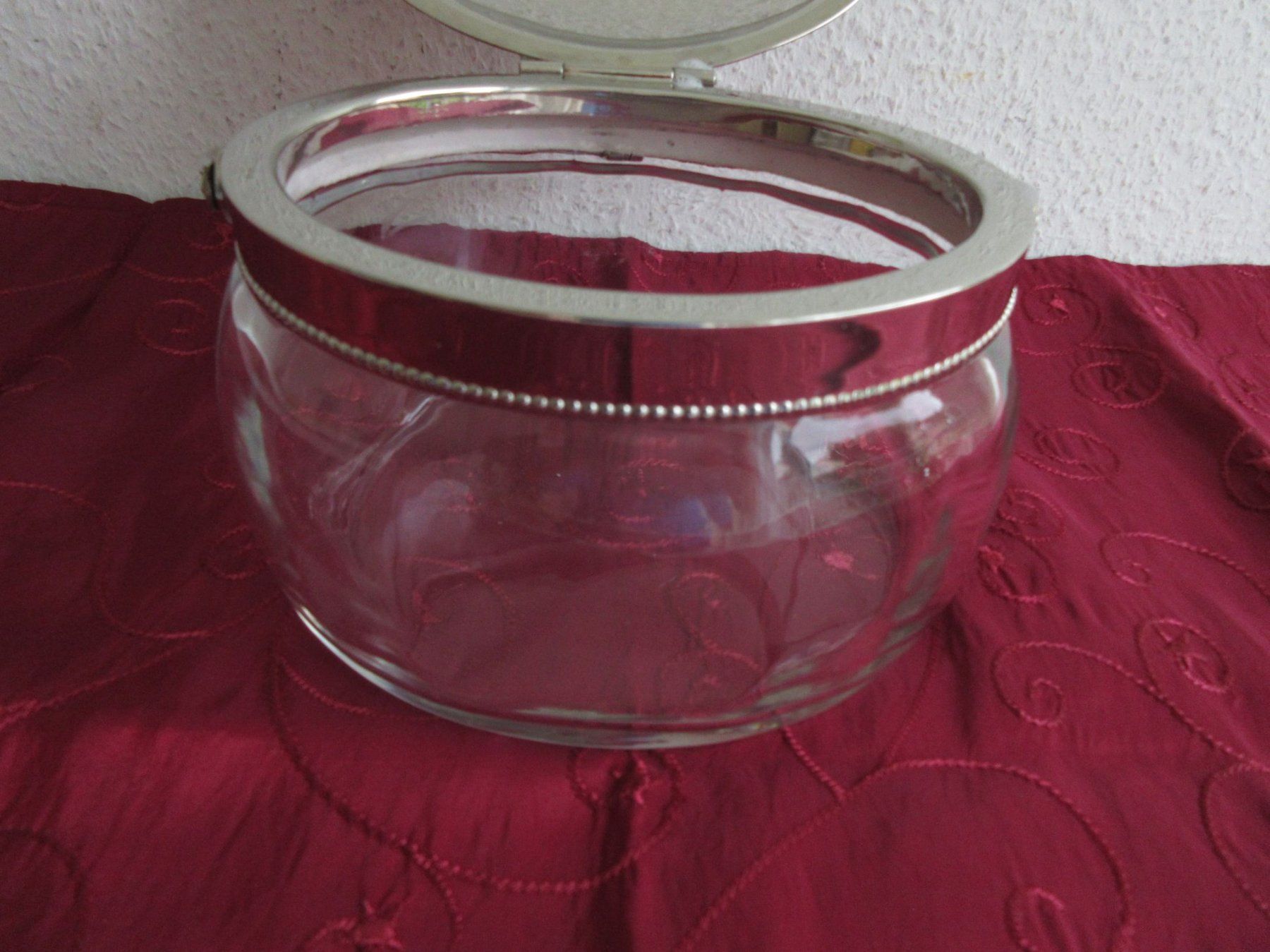 Bicchieri: Biscuit /Konfekt Dose aus Glas mit Deckel, oval – Usato da Binningen venduto da Oldfashion 2