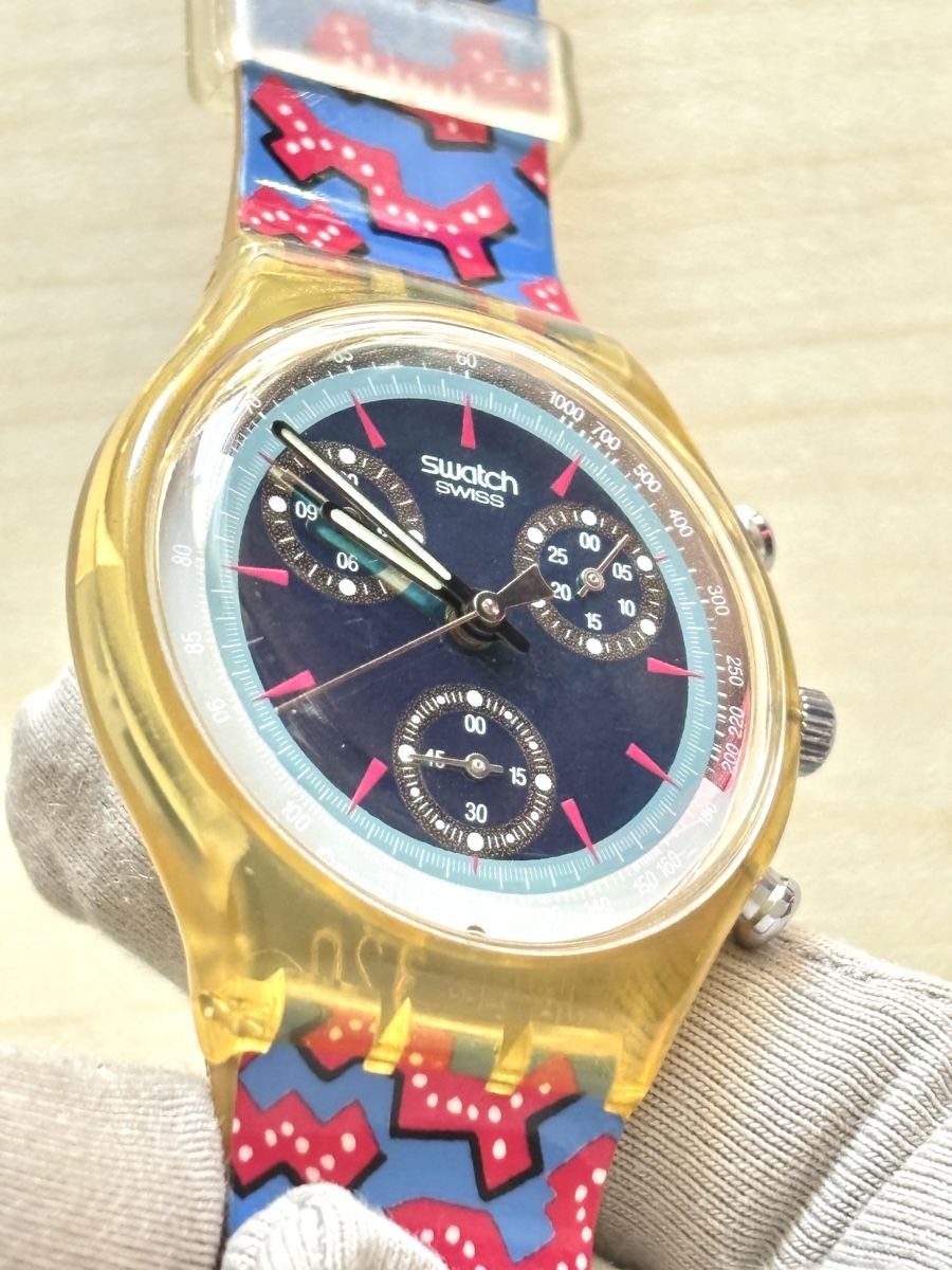 Swatch Uhren: Swatch Chronograph transparent mit Musterband  – Gebraucht aus Grenchen von chththl 5