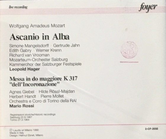 CD: Mozart - Ascanio in Alba – Usato da Grüningen venduto da azulamarillo 1