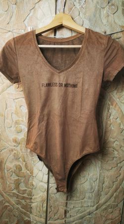 Brauner Wildleder-Look-Body Gr. S - Flawless or Nothing