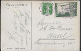 1913 Flugpost-Karte BURGDORF Vorläufer IV SBK 1200.- ab 1.--