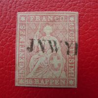 1858: 24D (24B3), seltener Stabstempel: JNWIL (LU) Kat: 90.-