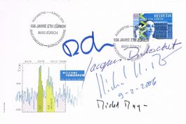Nobelpreis Schweiz 4 Autogramme FDC Richard R. Ernst †2021