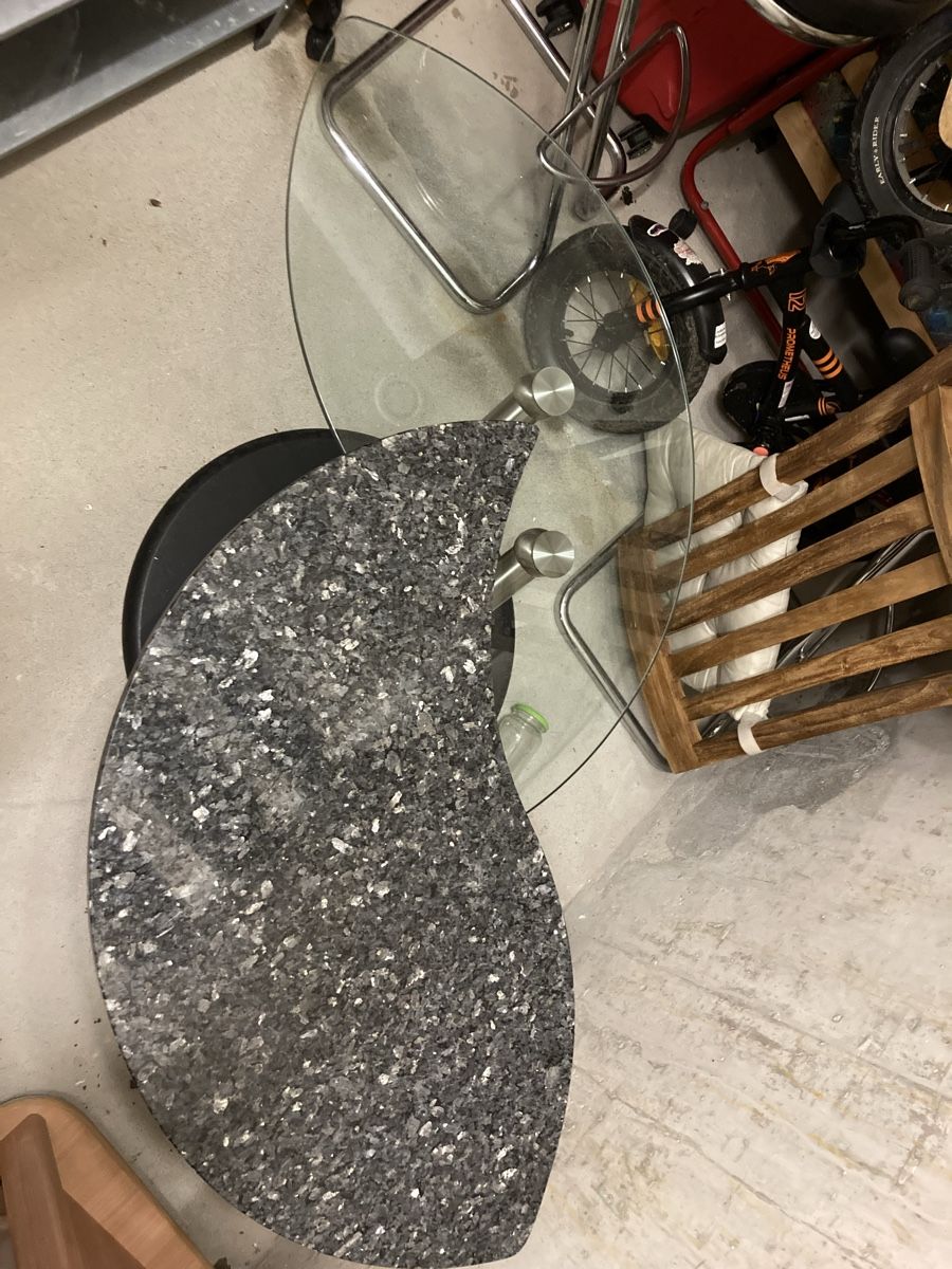 Tische: Couchtisch Stein Glass Metall Veränderbar – Gebraucht aus Zürich von cyt85 2
