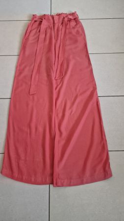 LASCANA Viskose Wide Leg Hose mit Bindegürtel Koralle Gr. 34