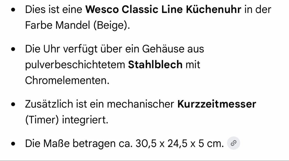 Orologi: Retro Küchenuhr (Wesco) – Usato da Lenggenwil venduto da KB9525 2