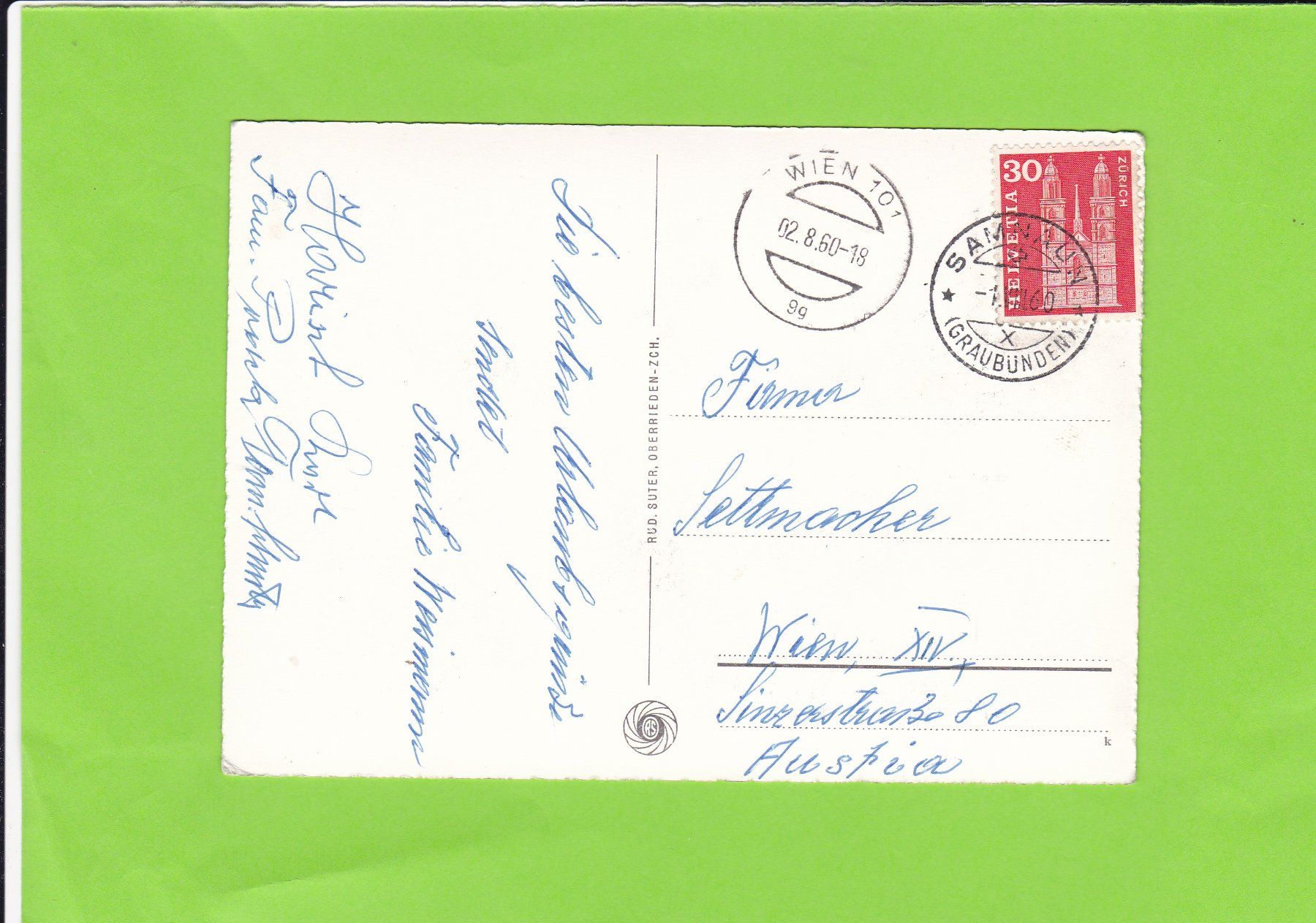 Cartoline postali: Samnaun – Usato da St. Peterzell venduto da neckertal 1