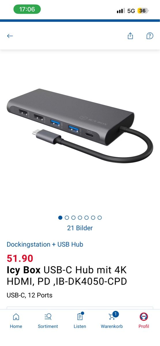Docking station: Icy Box USB-C Dockingstation IB-DK4050-CPD  – Usato da Aadorf venduto da chris_a01 2