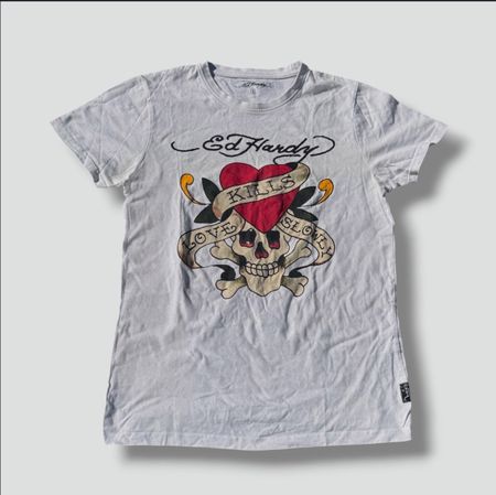 Ed Hardy graphic "Love Kills Slowly" T-shirt S vintage