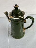 Kaffeekanne Keramik dunkelgrün mit Goldrand akzeptabel