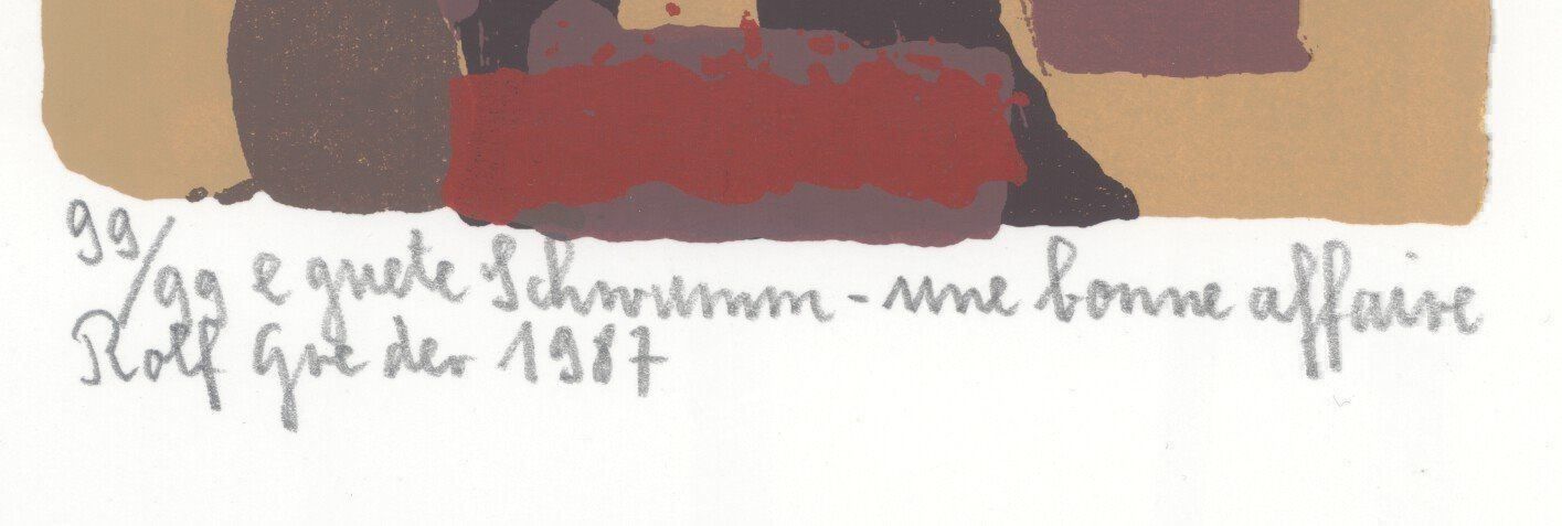 Grafica & Litografie: Rolf Greder, 1942 -" E guete Schwumm" Siebdruck – Nuovo (secondo la descrizione) da Biel/Bienne venduto da 07helios032 1