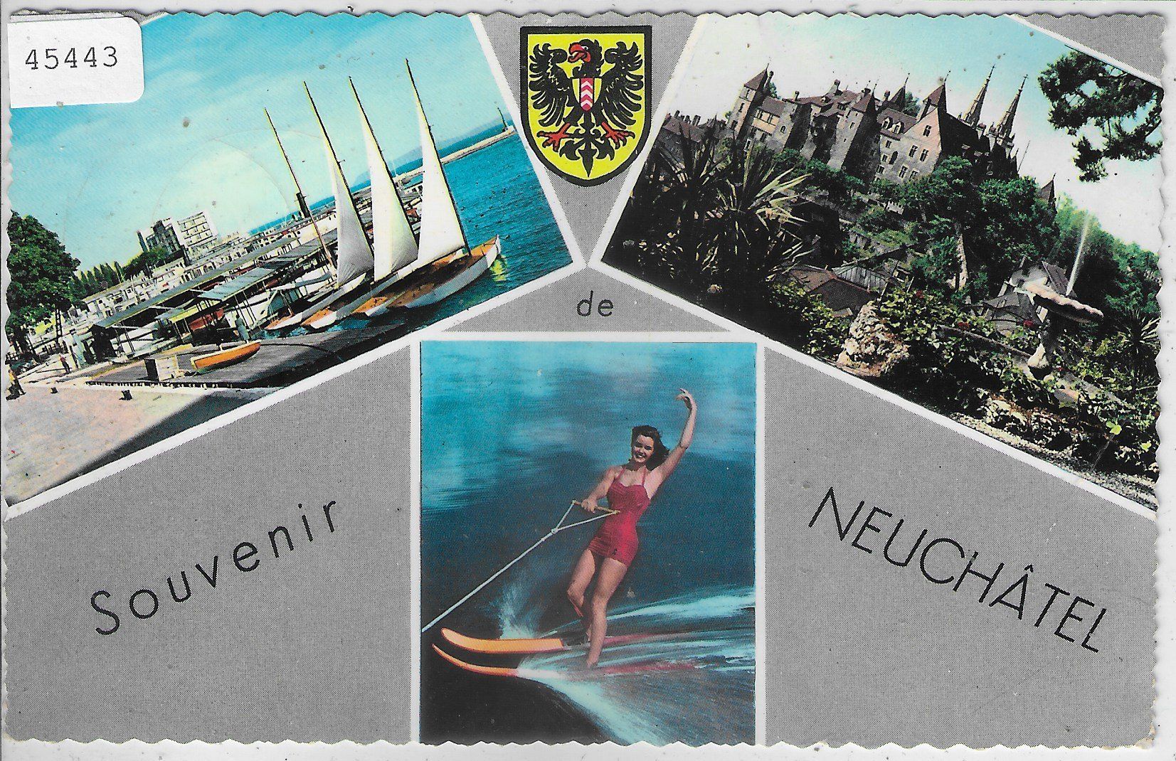 Cartoline postali: Souvenir de Neuchatel - Badenixe – Usato da Ettingen venduto da Kartenplanet