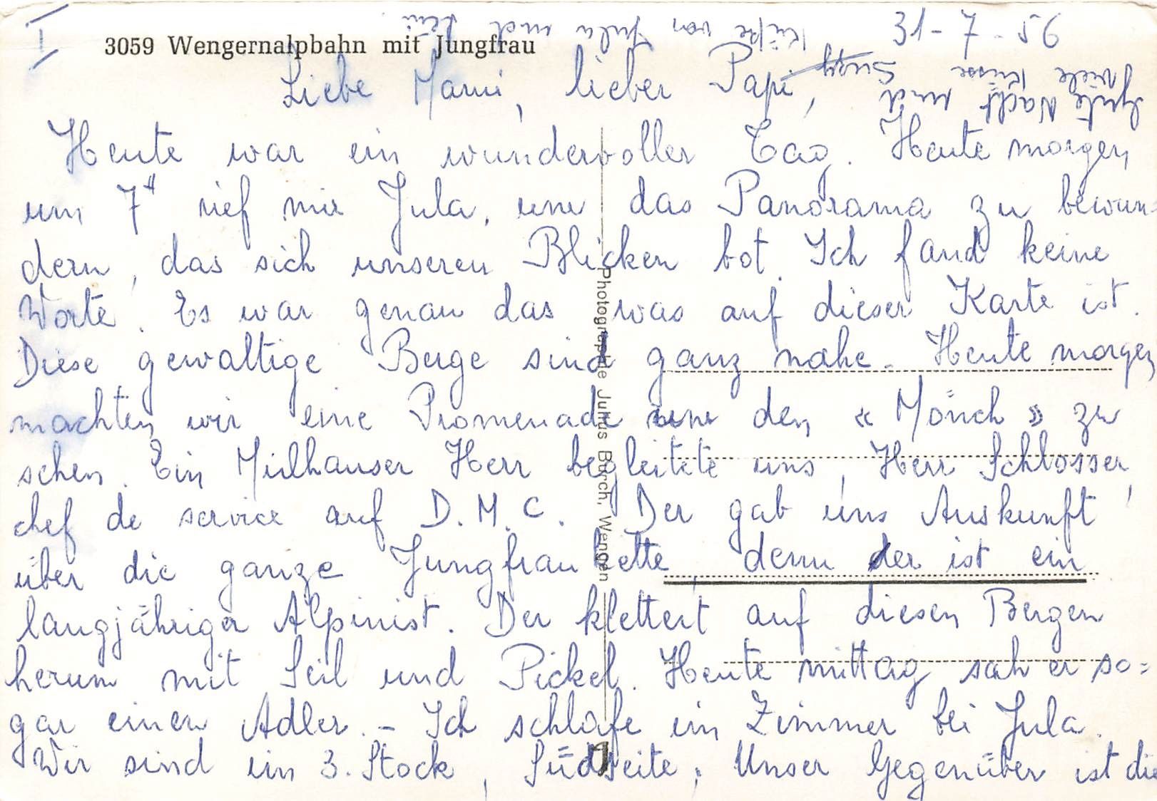 Cartoline postali: Wengen BE Wengernalpbahn Zug Panorama – Usato da Biasca venduto da Blenio71 1