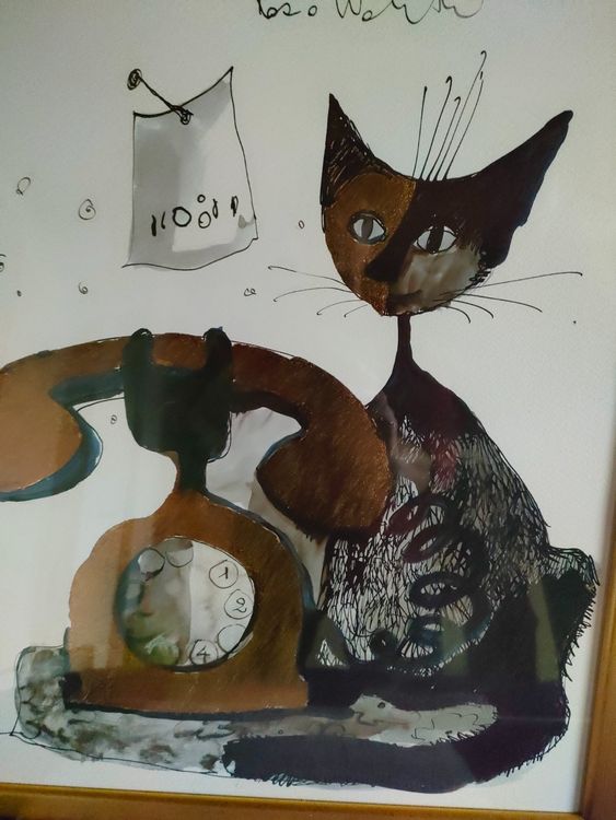 Rosina Wachtmeister Katzen Bild gerahmt 2